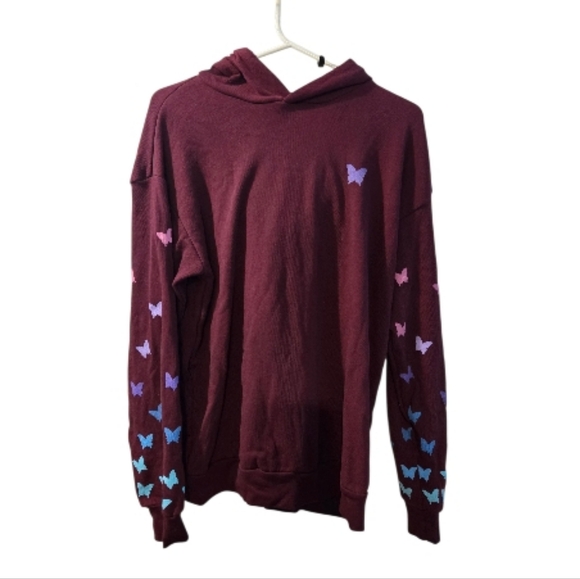 Lauren Moshi Harmony Ombre Butterfly Happyface hoodie - Picture 7 of 14